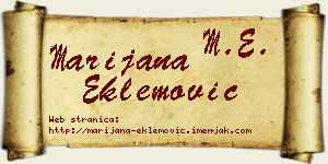 Marijana Eklemović vizit kartica